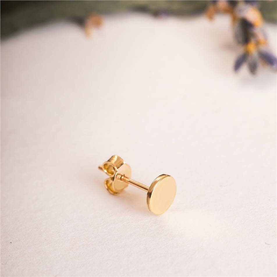 Solid Gold Open Circle Stud Earrings