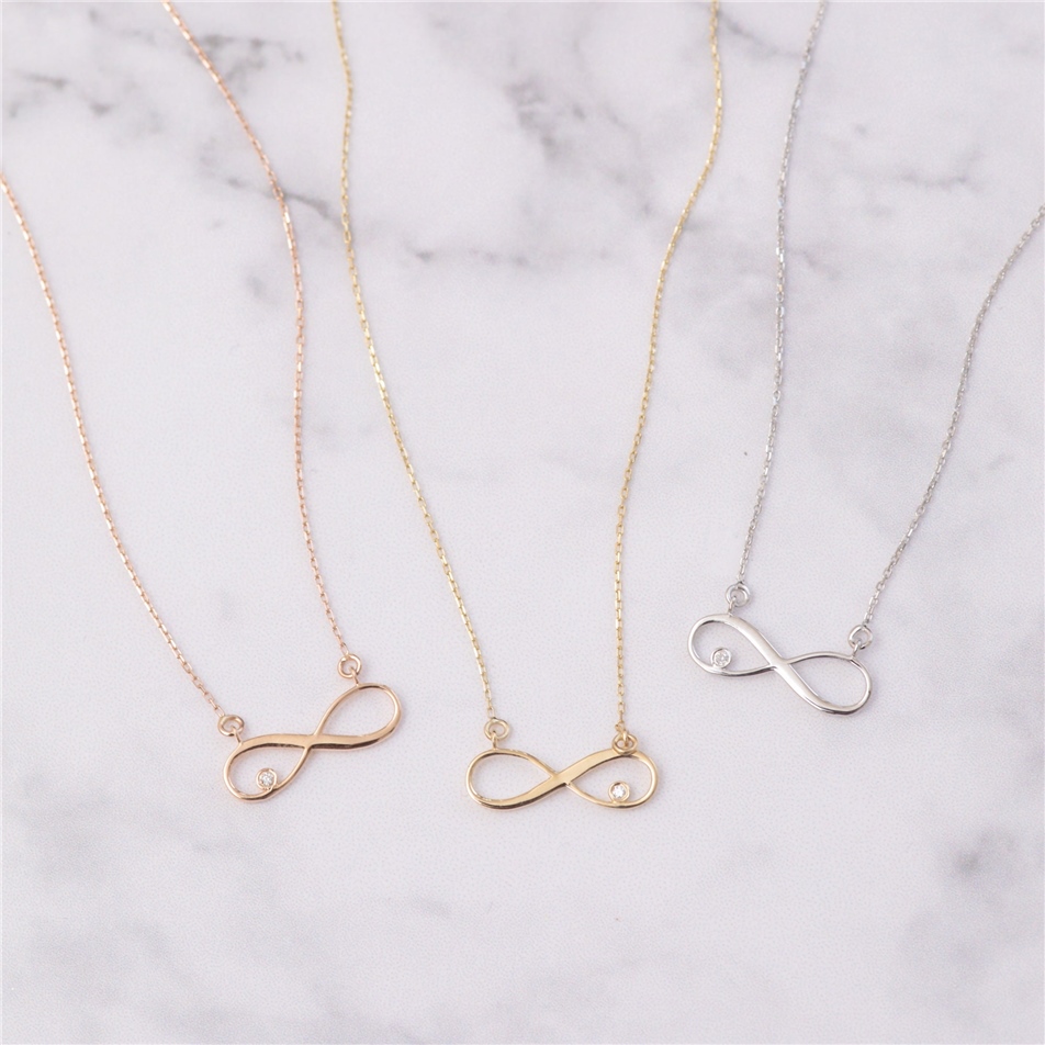 0.01 Karat Pırlantalı Sonsuzluk Kolye