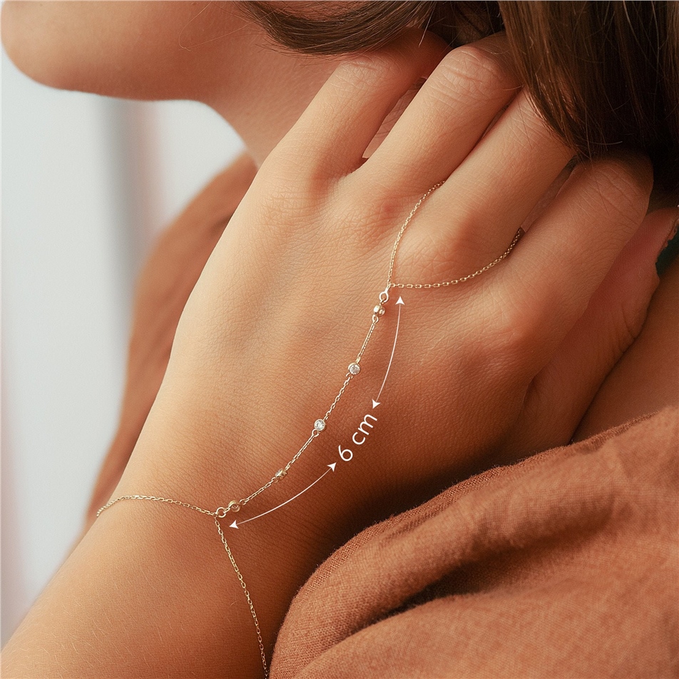 Solid Gold Cubic Zirconia Slave Bracelet