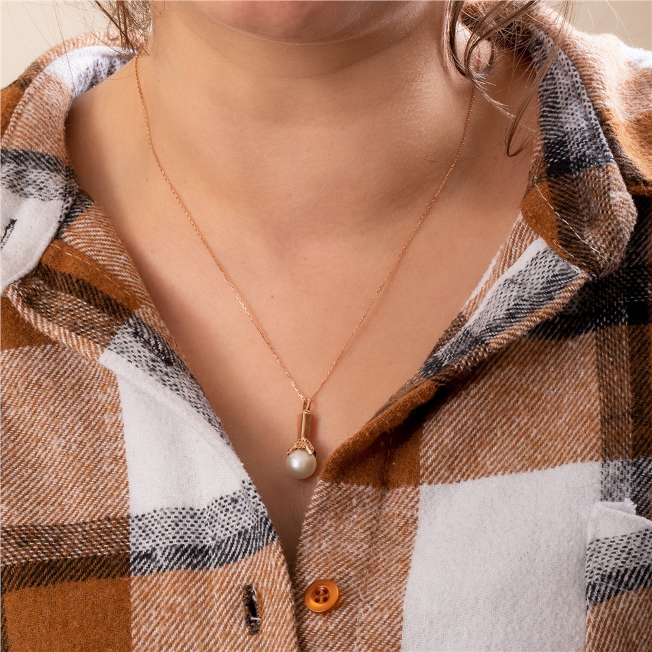 Solid Gold Diamond Pearl Cremation Urn Necklace