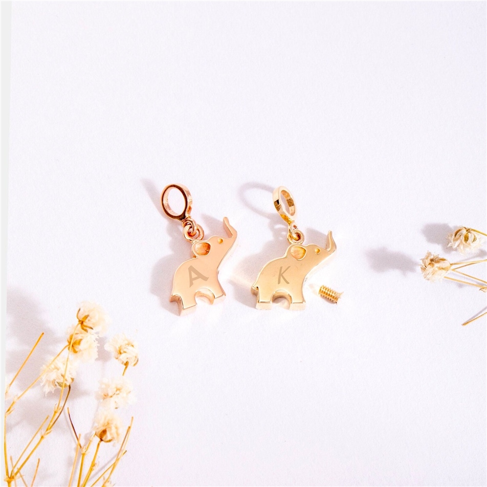 Solid Gold Elephant Urn Pendant