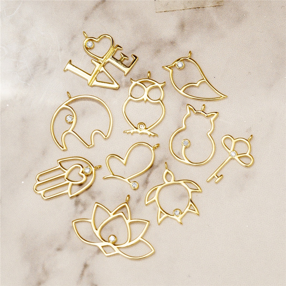 Solid Gold Diamond Elephant Necklace