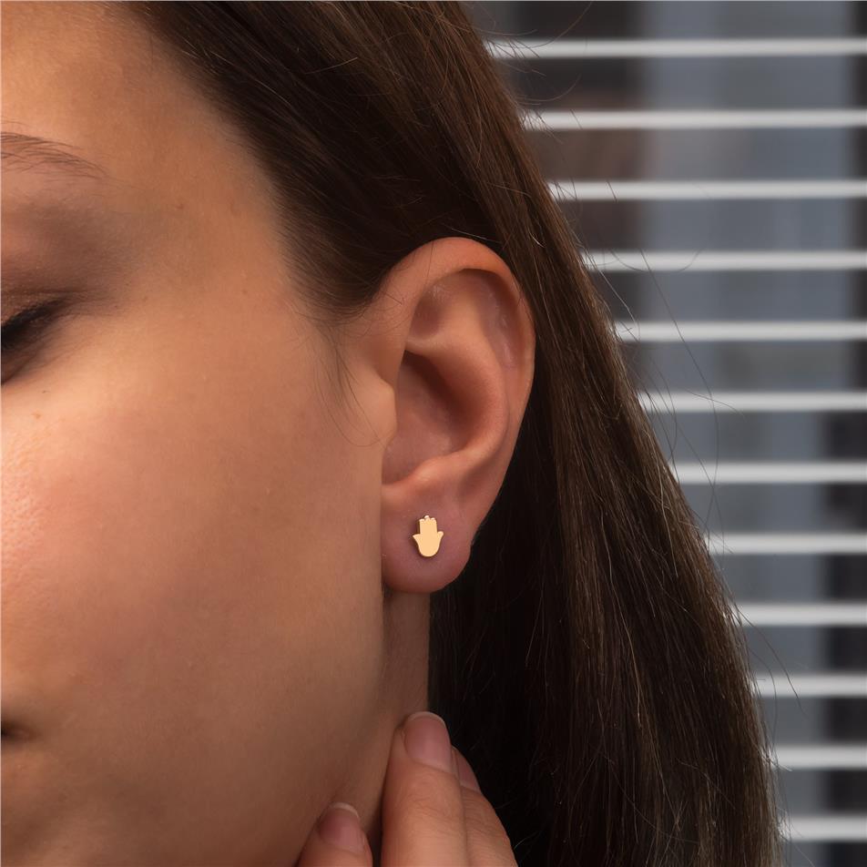 Solid Gold Horseshoe Stud Earrings