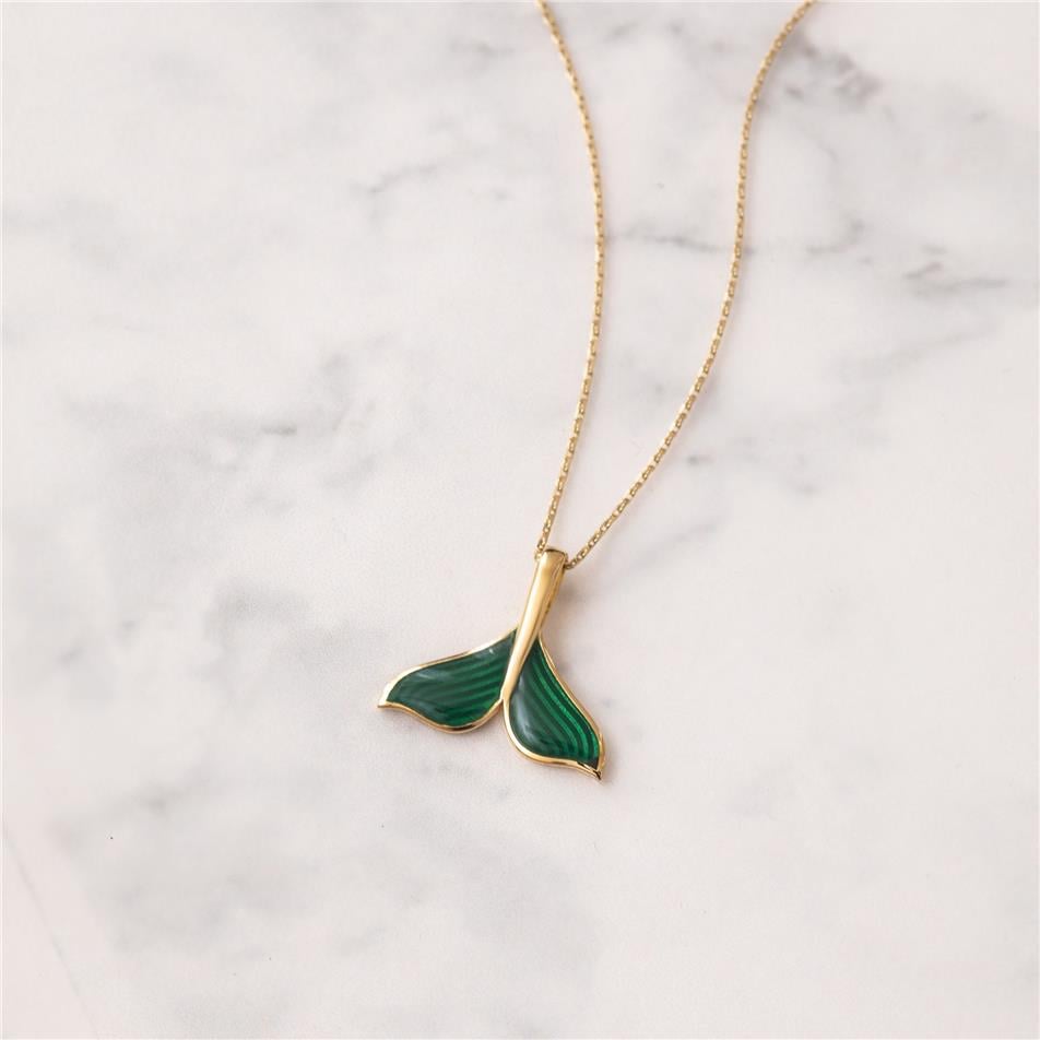 Solid Gold Mermaid Tail Necklace