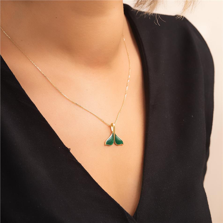 Solid Gold Mermaid Tail Necklace