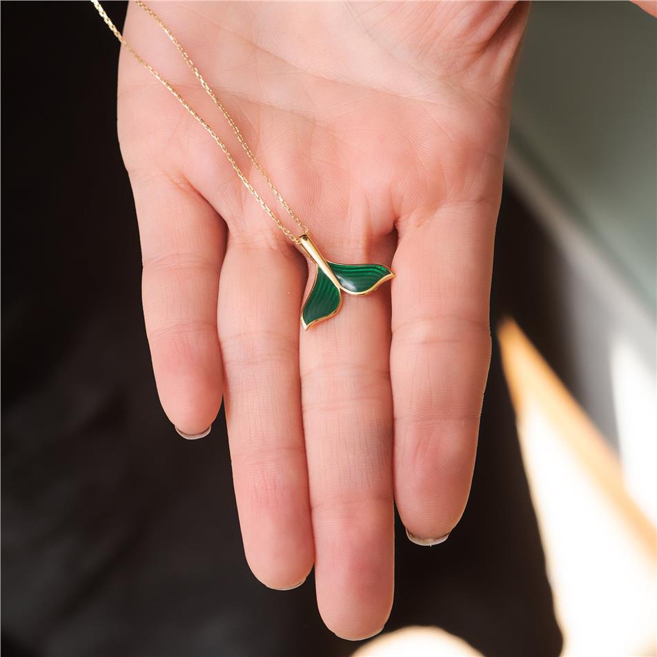 Solid Gold Mermaid Tail Necklace