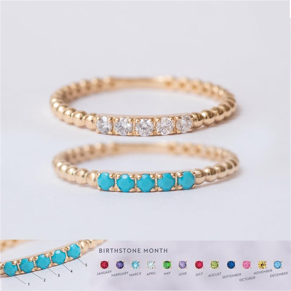 Solid Gold Family Birthstone Ring