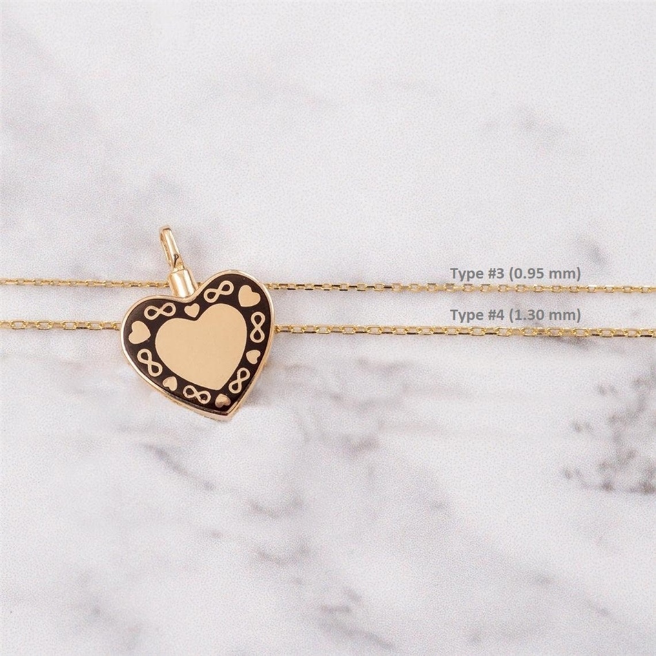 Solid Gold Enamel Heart Urn Necklace