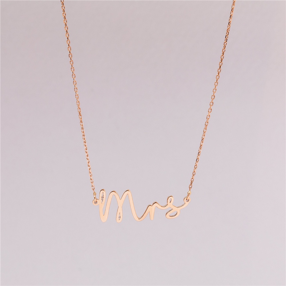 Solid Gold Mrs Necklace