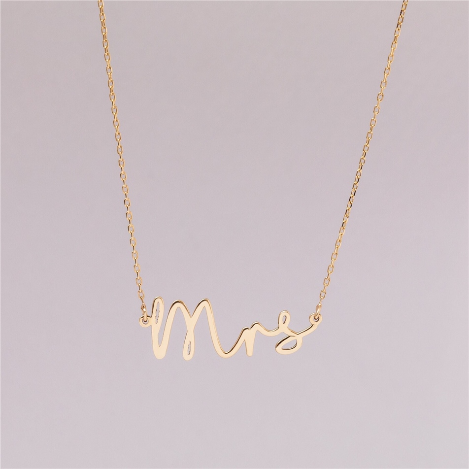 Solid Gold Mrs Necklace