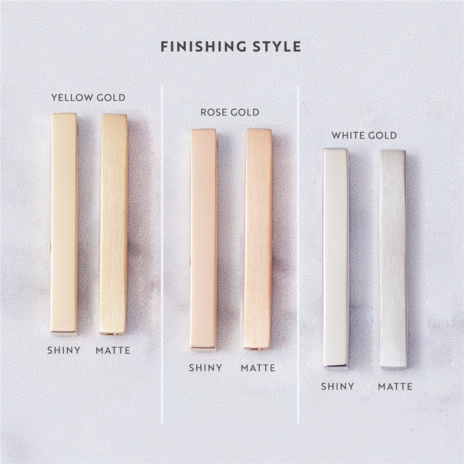 Solid Gold Vertical 3D Bar Pendant