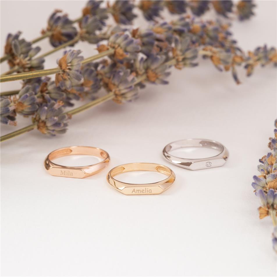 Solid Gold Rectangle Ring