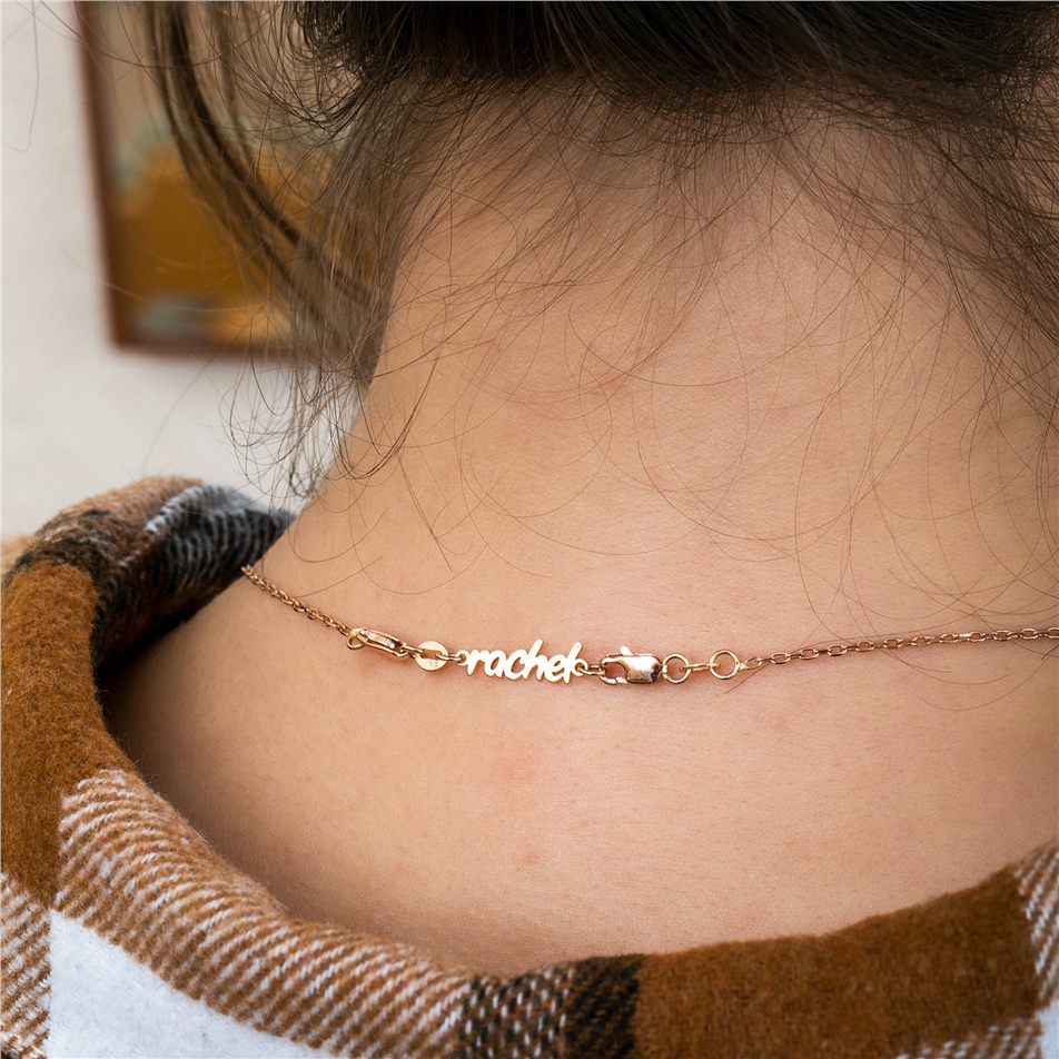 Solid Gold Personalized Tiny Name Tag