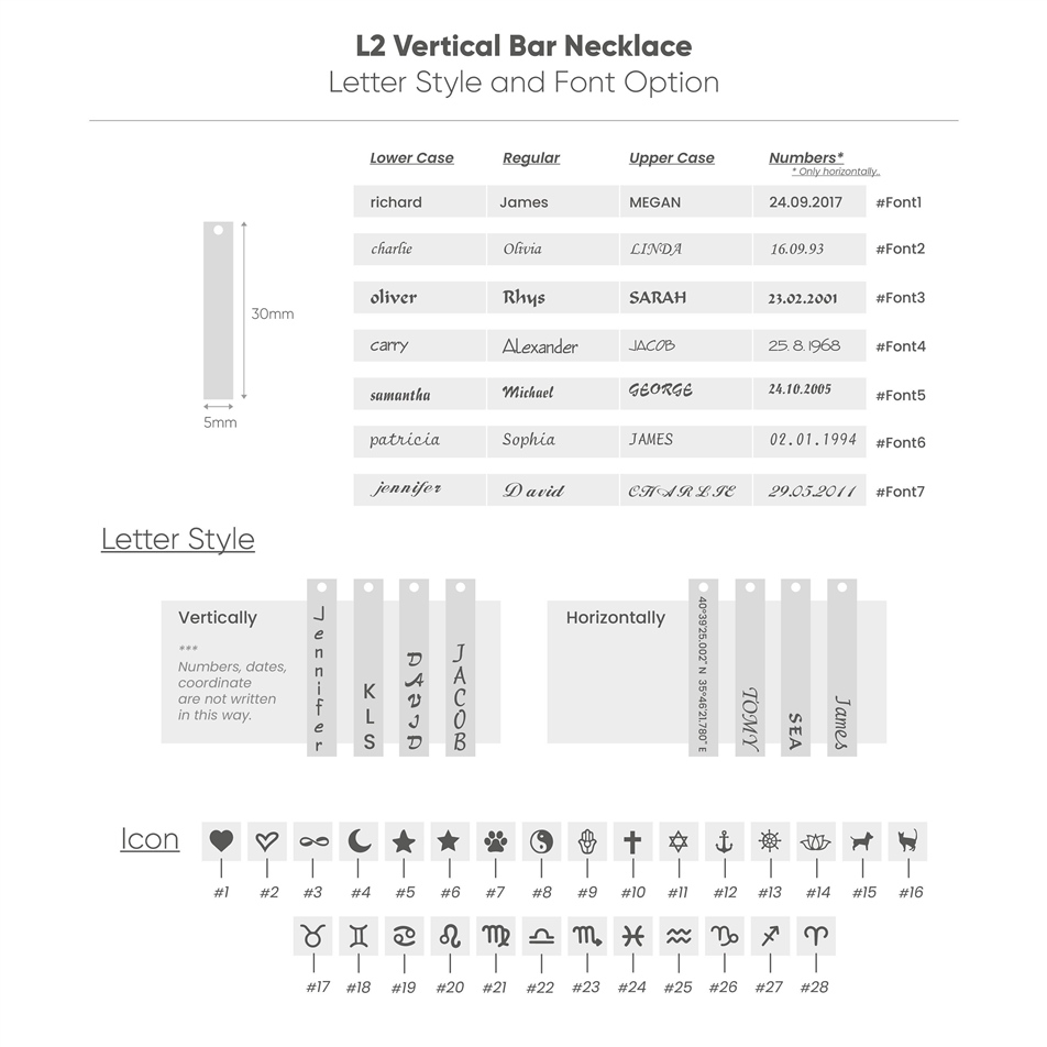 Solid Gold Vertical Name Bar Necklace