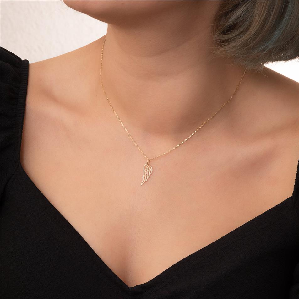 Solid Gold Angel Wing Charm