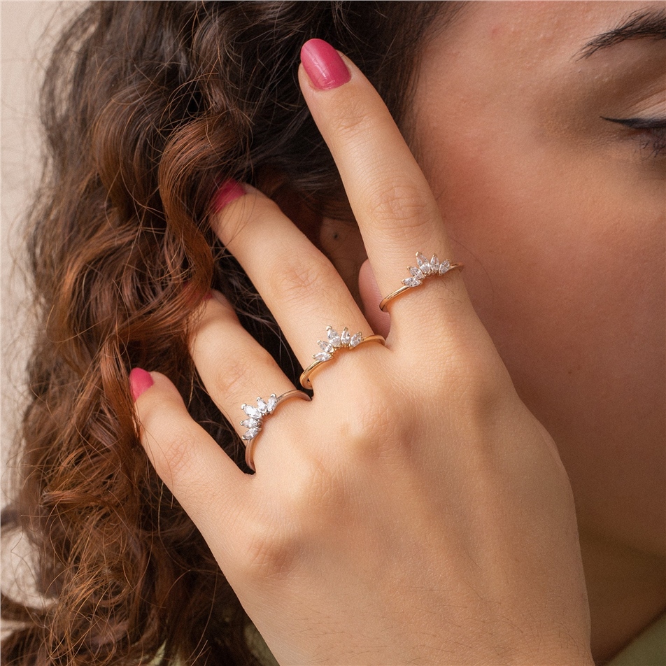 Solid Gold Dainty Marquise Cut Ring