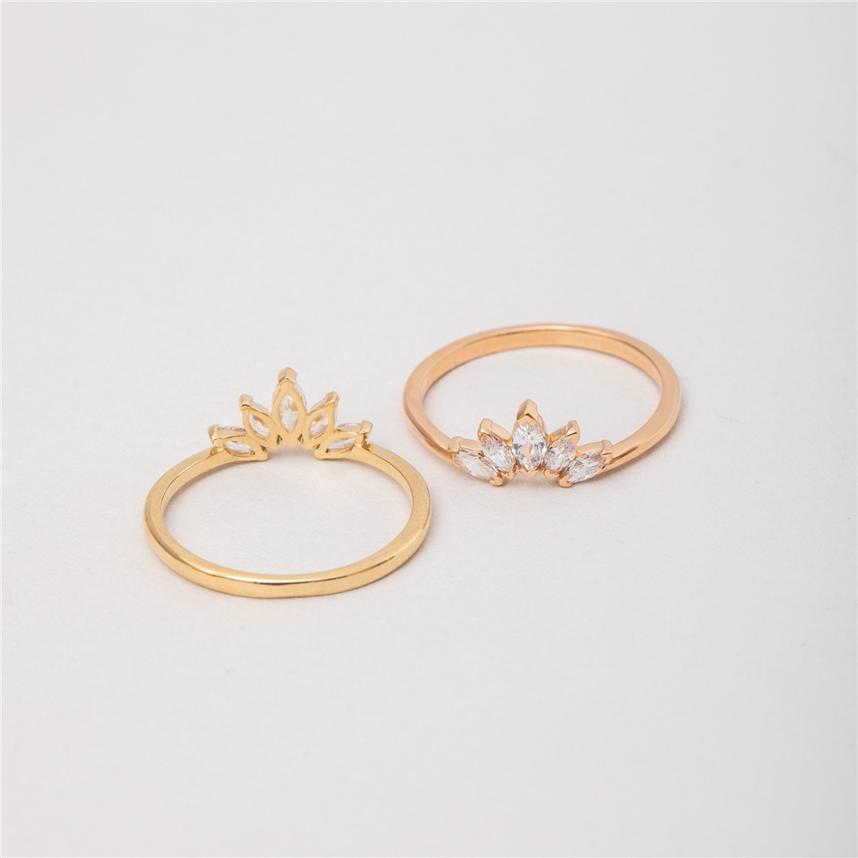 Solid Gold Dainty Marquise Cut Ring