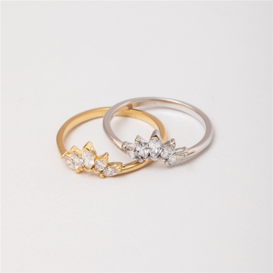 Solid Gold Dainty Marquise Cut Ring