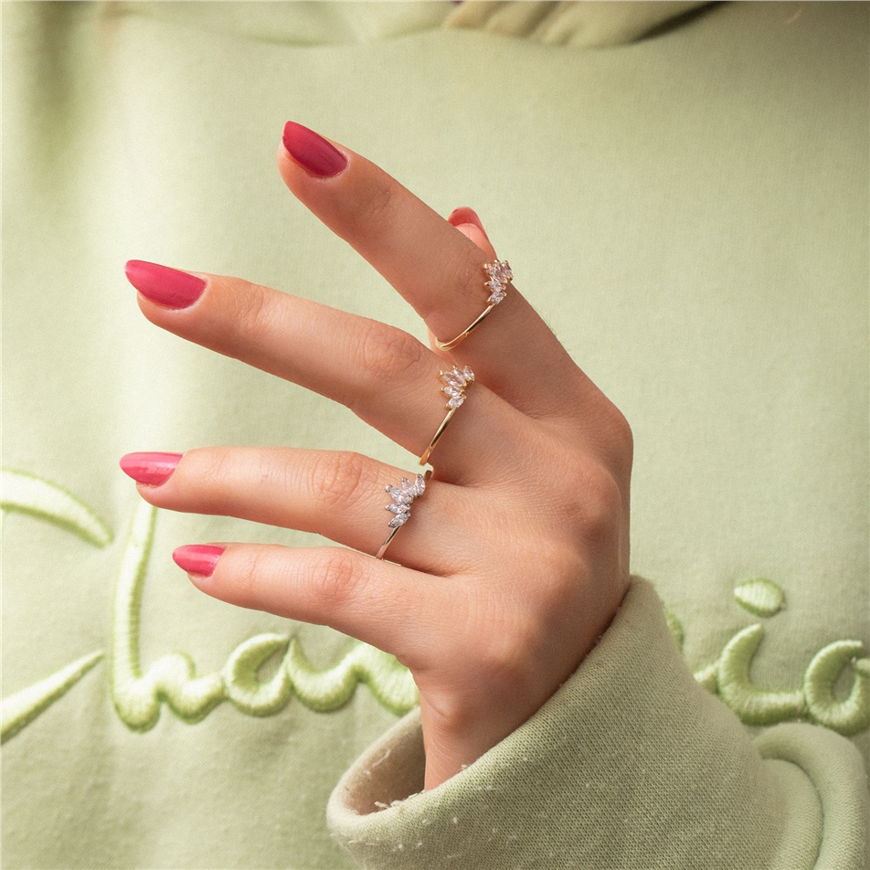 Solid Gold Dainty Marquise Cut Ring