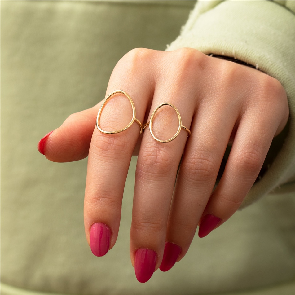 Solid Gold Open Circle Ring