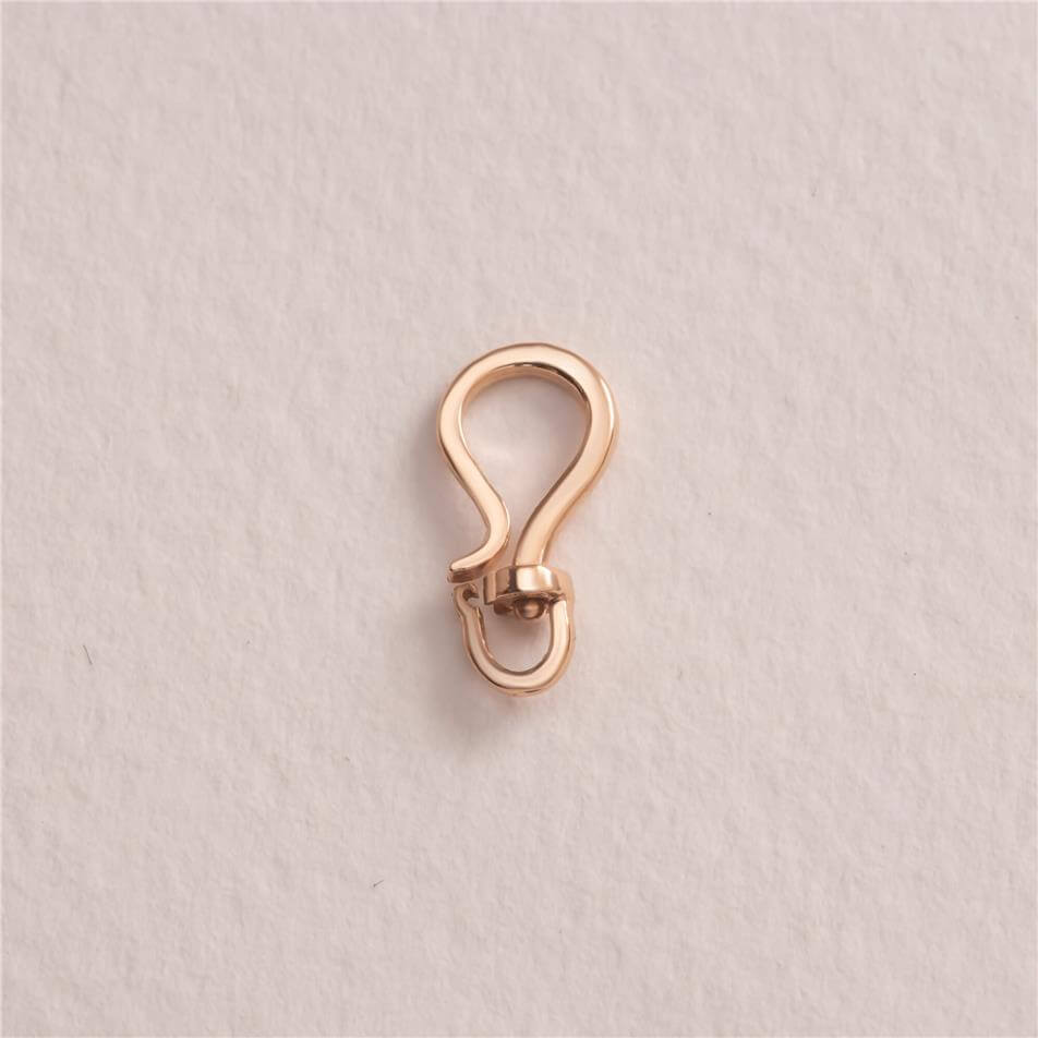 Solid Gold Swivel S Hook Pendant