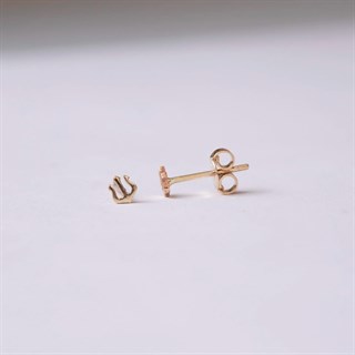Solid Gold Trident Studs Earrings