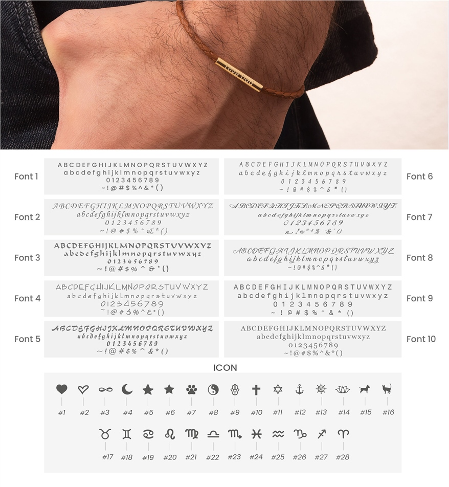 Solid Gold Tube Braided Leather Bracelet