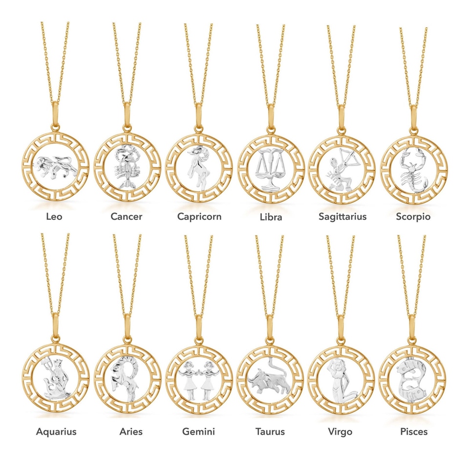 Altın Zodyak Burç Kolye