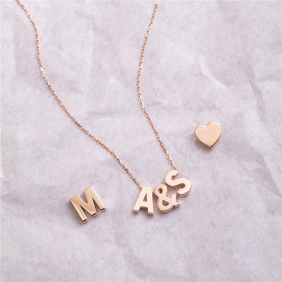 Solid Gold Minimalist Letter Necklace