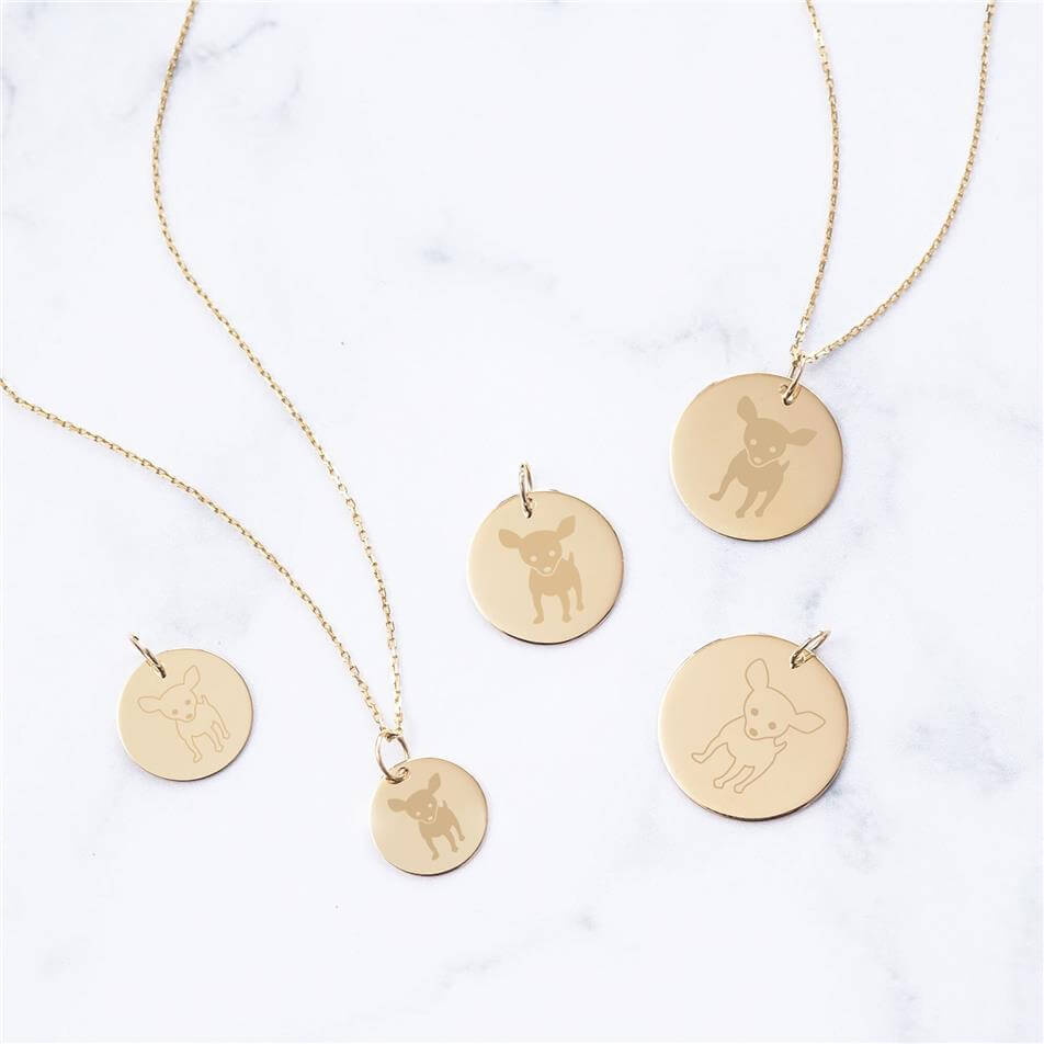 Solid Gold Chihuahua Necklace