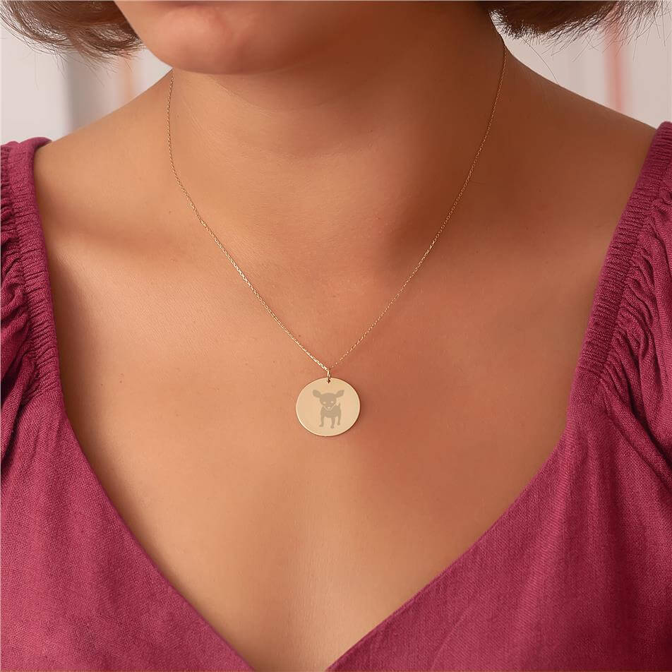 Solid Gold Chihuahua Necklace