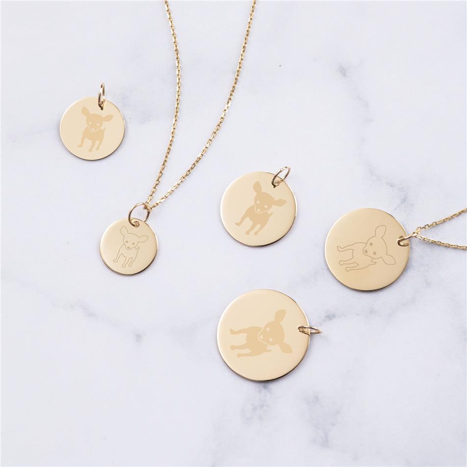 Solid Gold Chihuahua Necklace