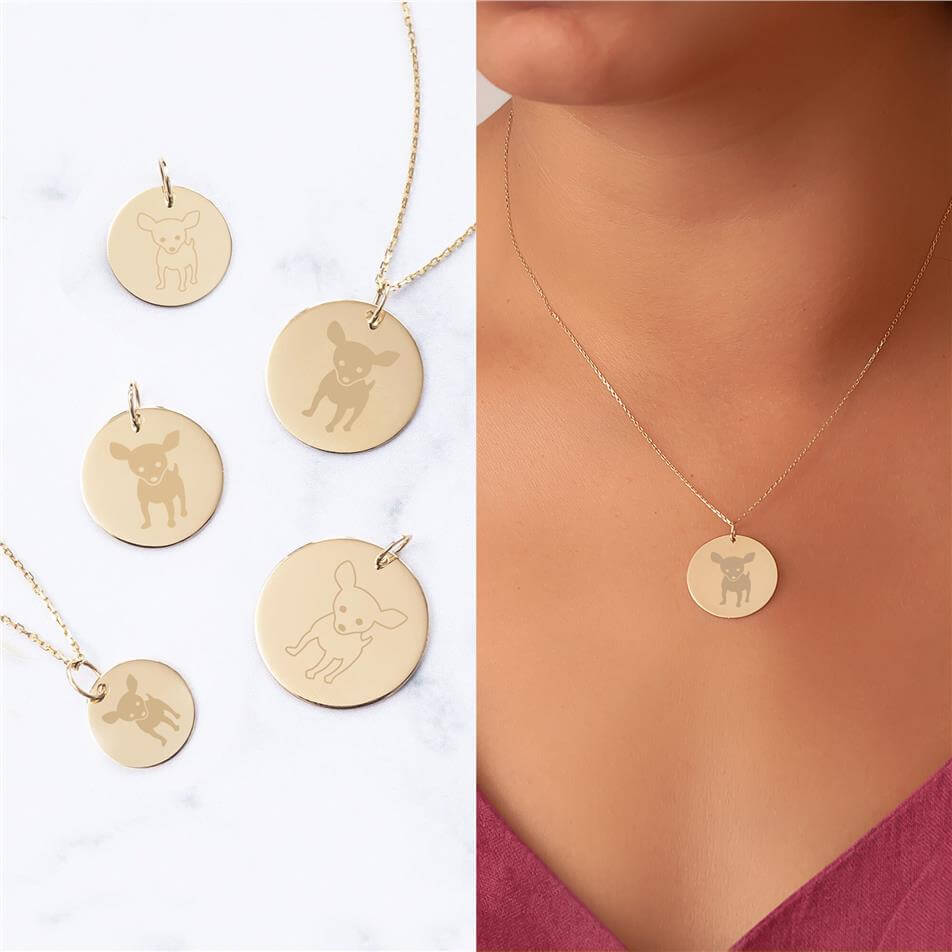 Solid Gold Chihuahua Necklace