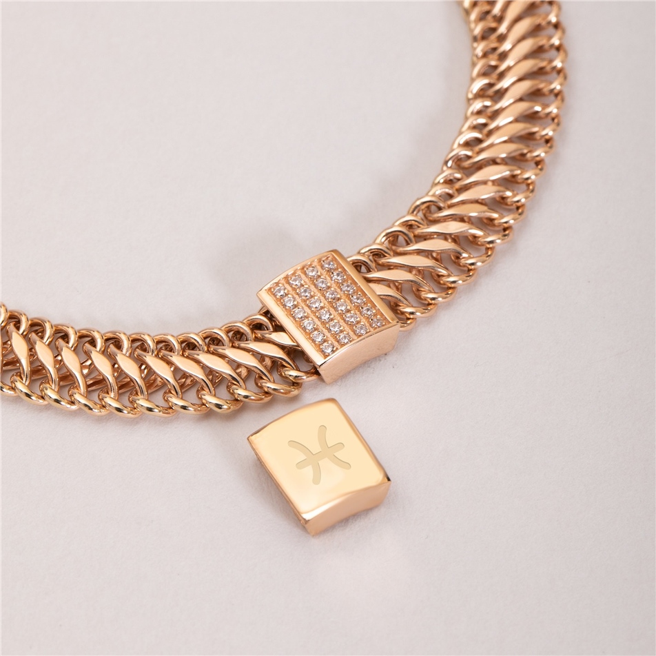Solid Gold Cuban Link Chain Bracelet