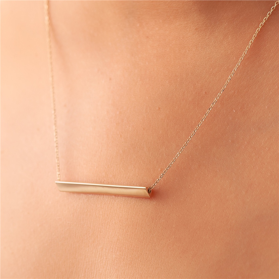 Altın Üçgen Çubuk Kolye