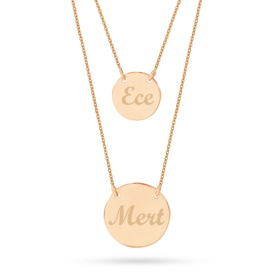 Altın Lariat Disk Kolye