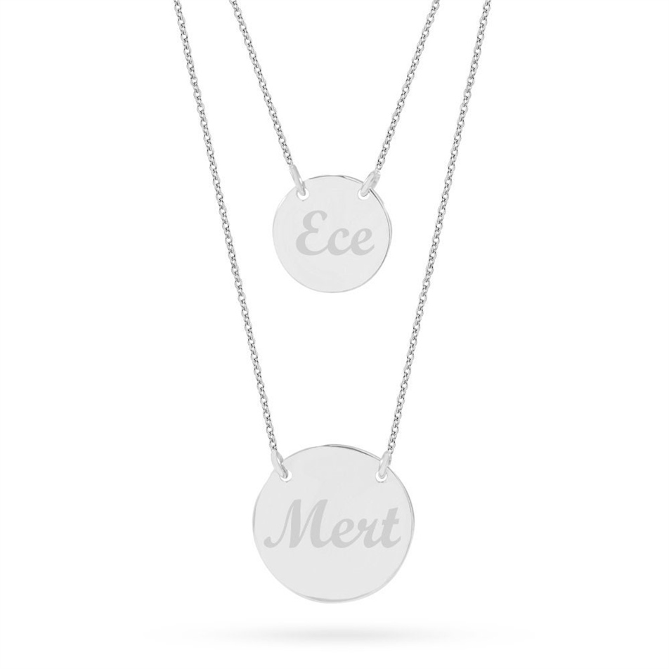 Altın Lariat Disk Kolye