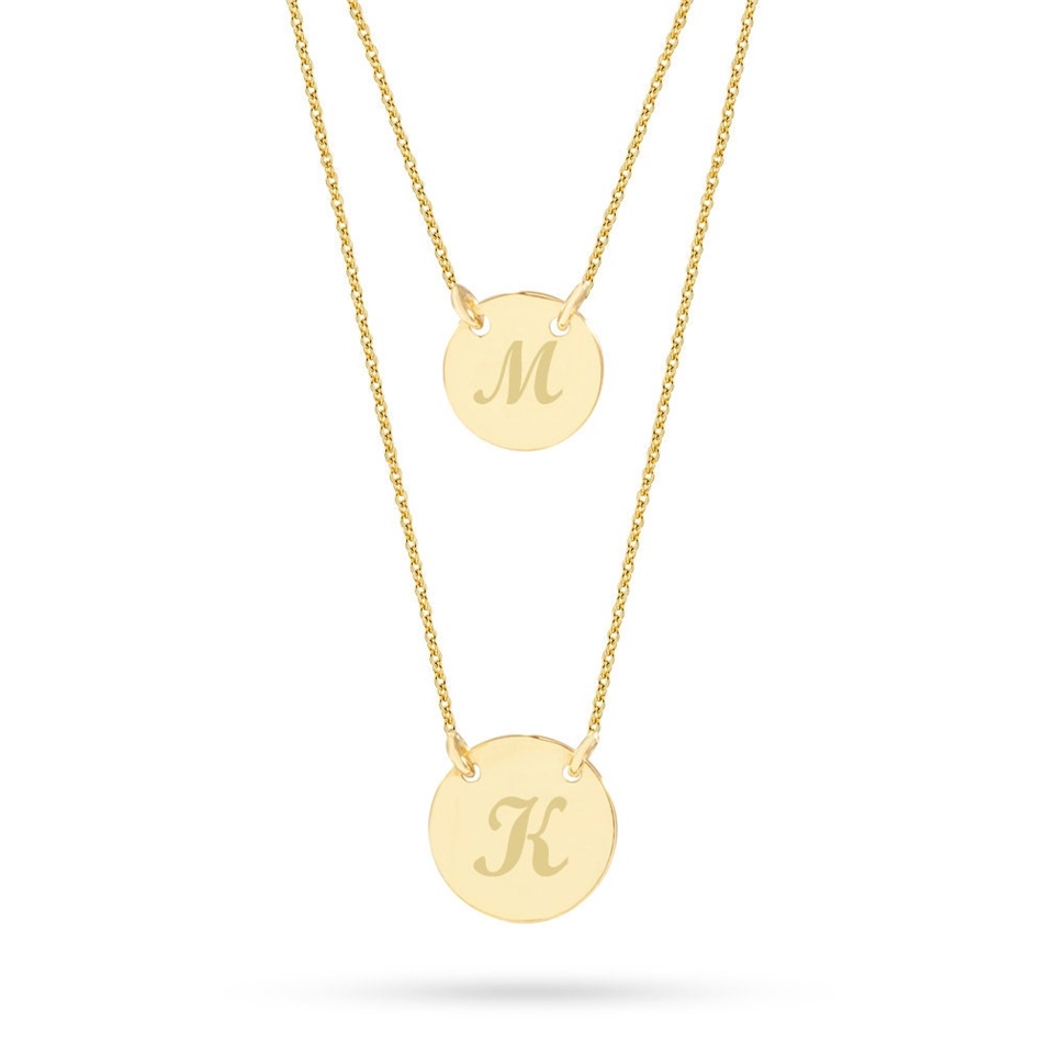 Altın İkili Düet Disk Kolye