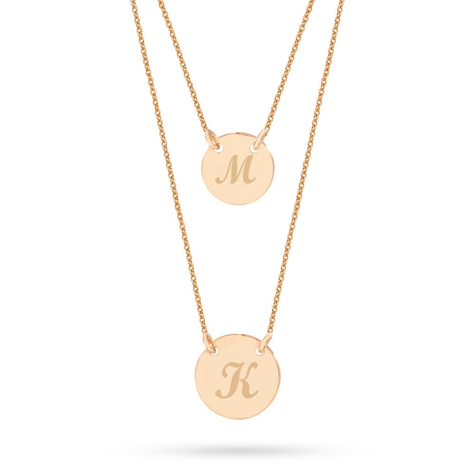 Altın İkili Düet Disk Kolye