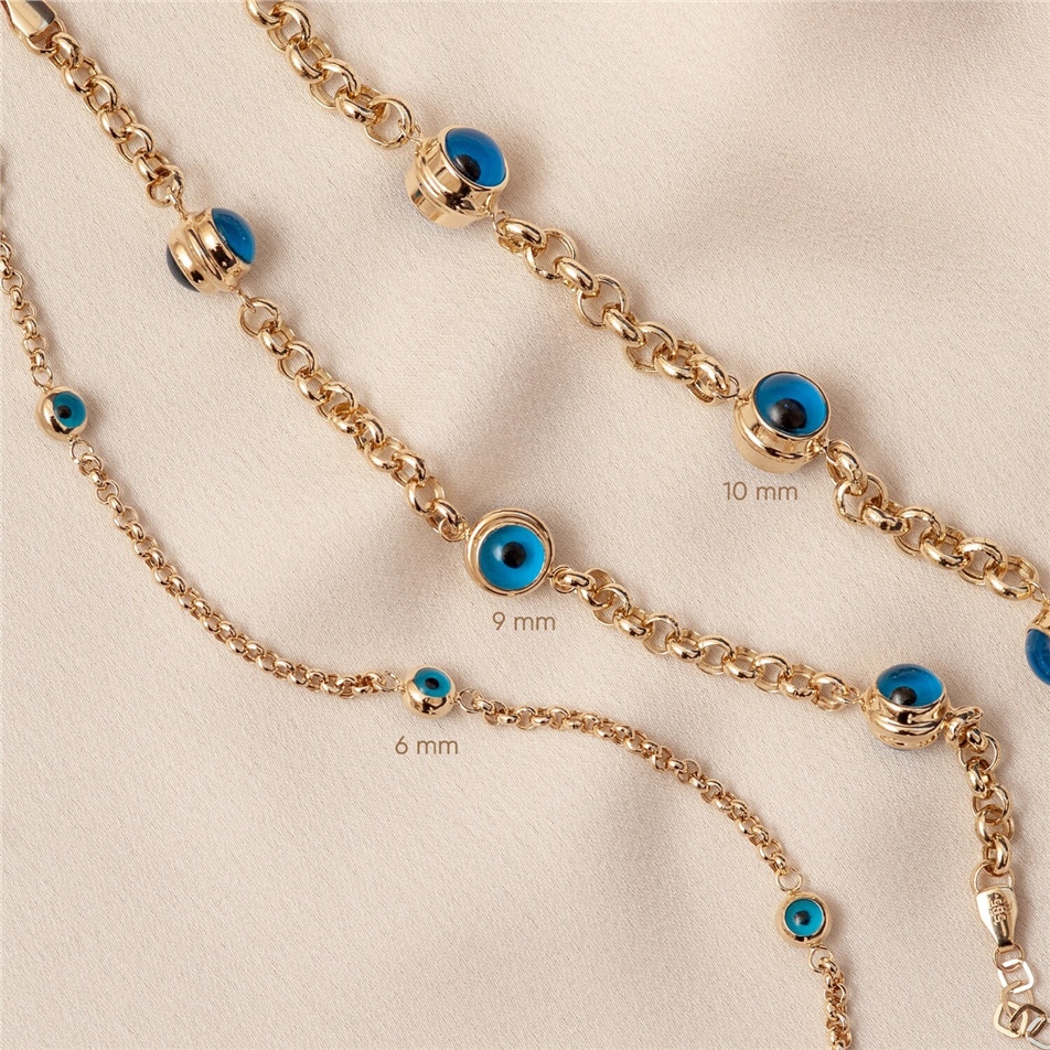 Solid Gold Evil Eye Bracelet