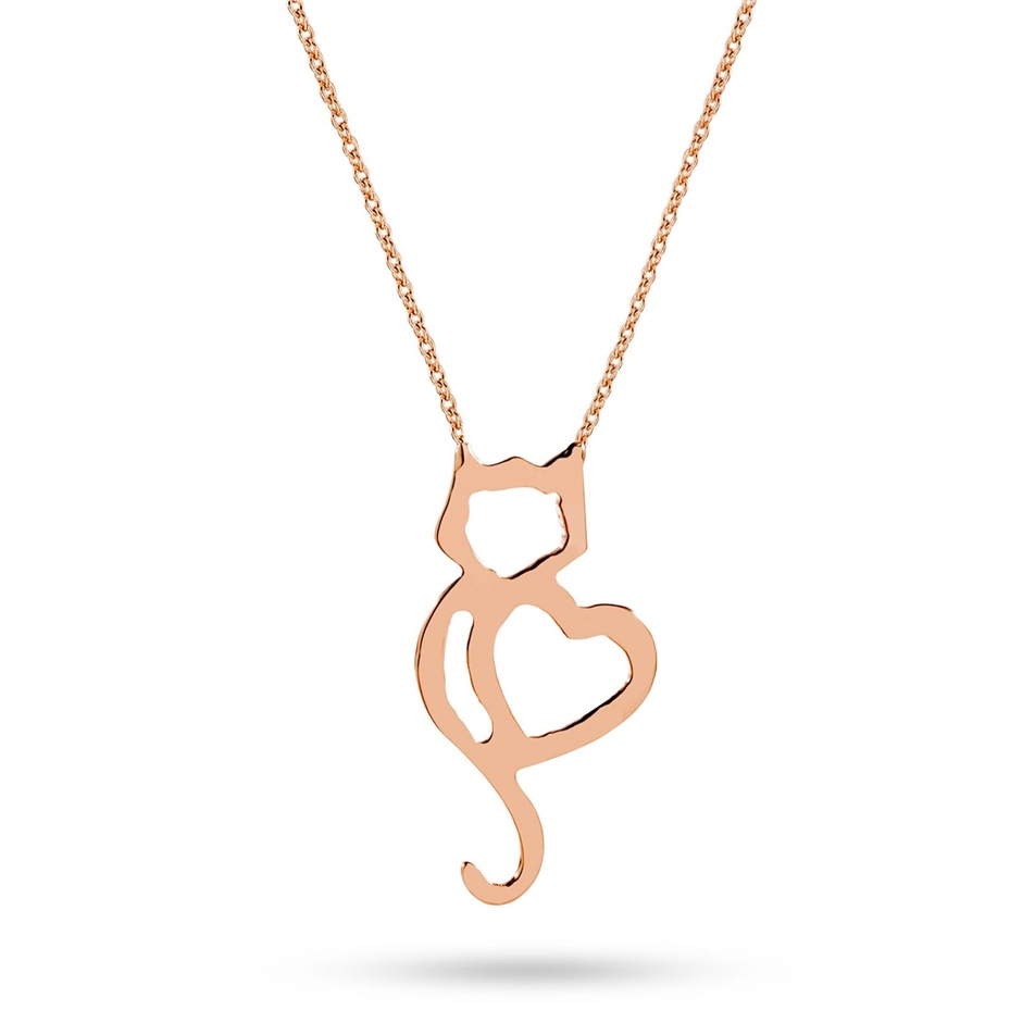 Solid Gold Kitty Necklace