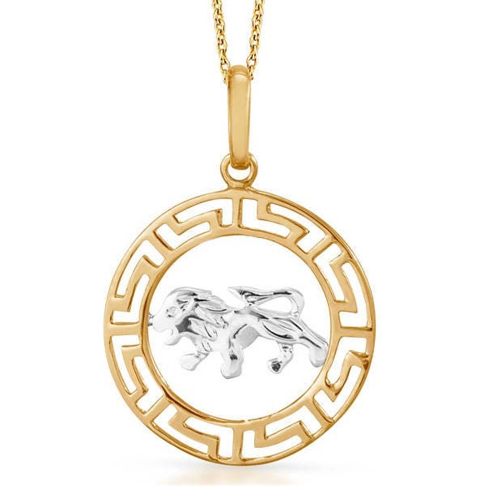 Solid Gold Zodiac Leo Necklace