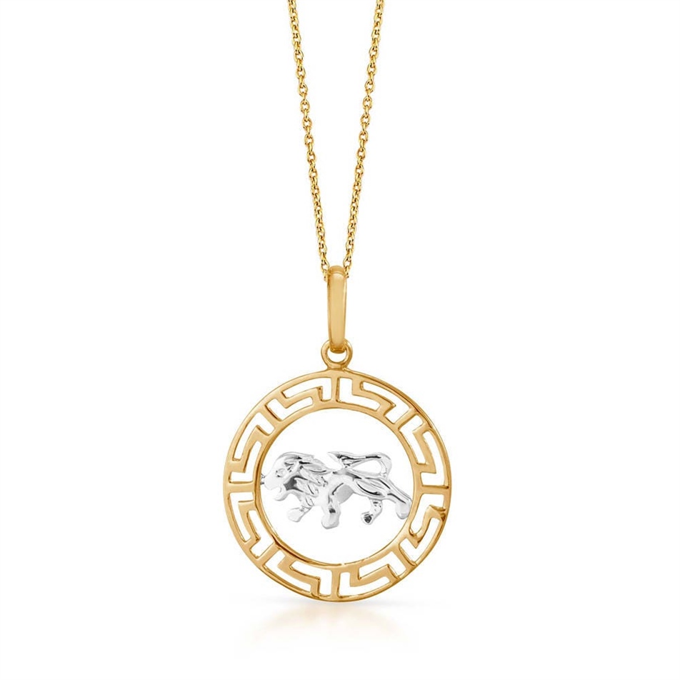 Solid Gold Zodiac Leo Necklace