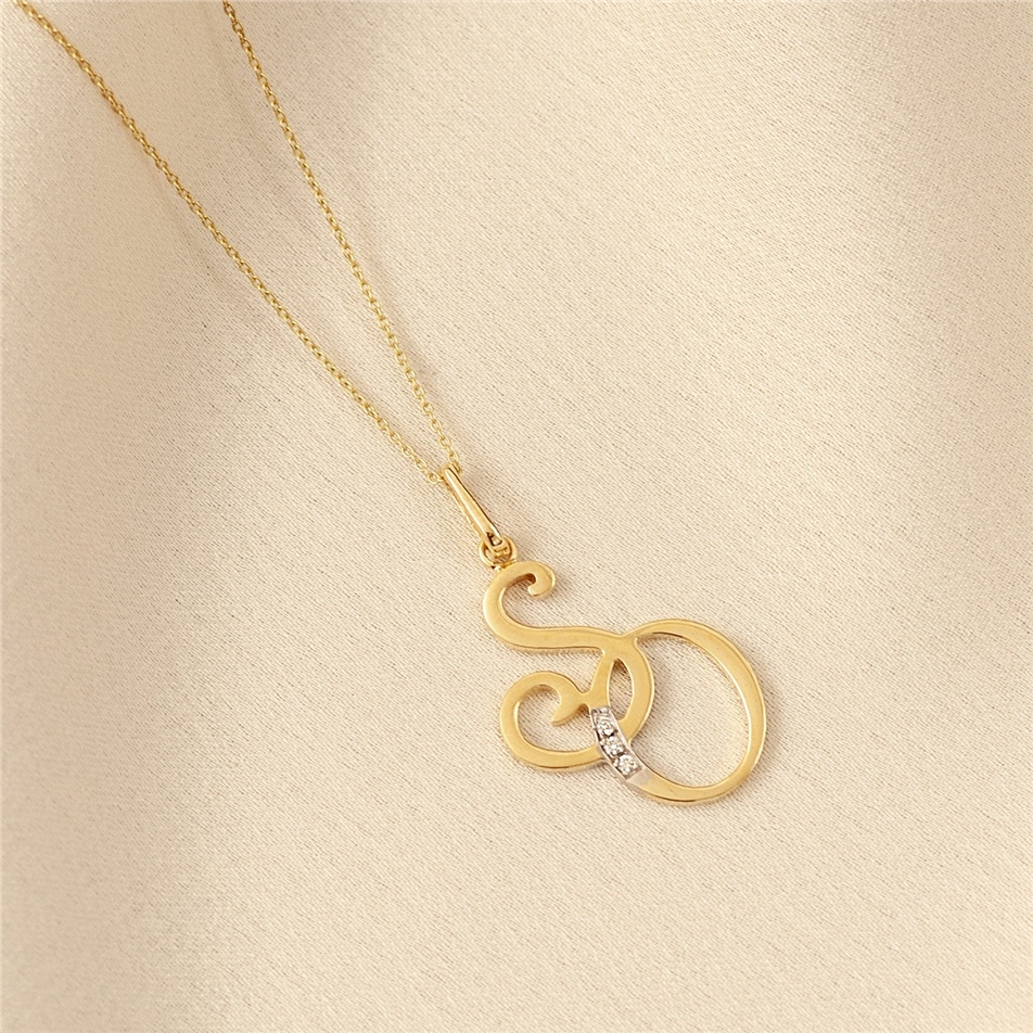 Solid Gold Monogram Necklace