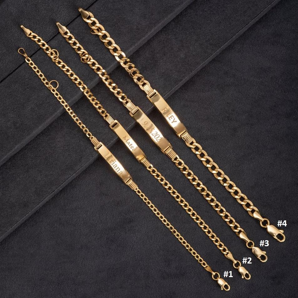 Solid Gold Personalized Baby ID Bracelet