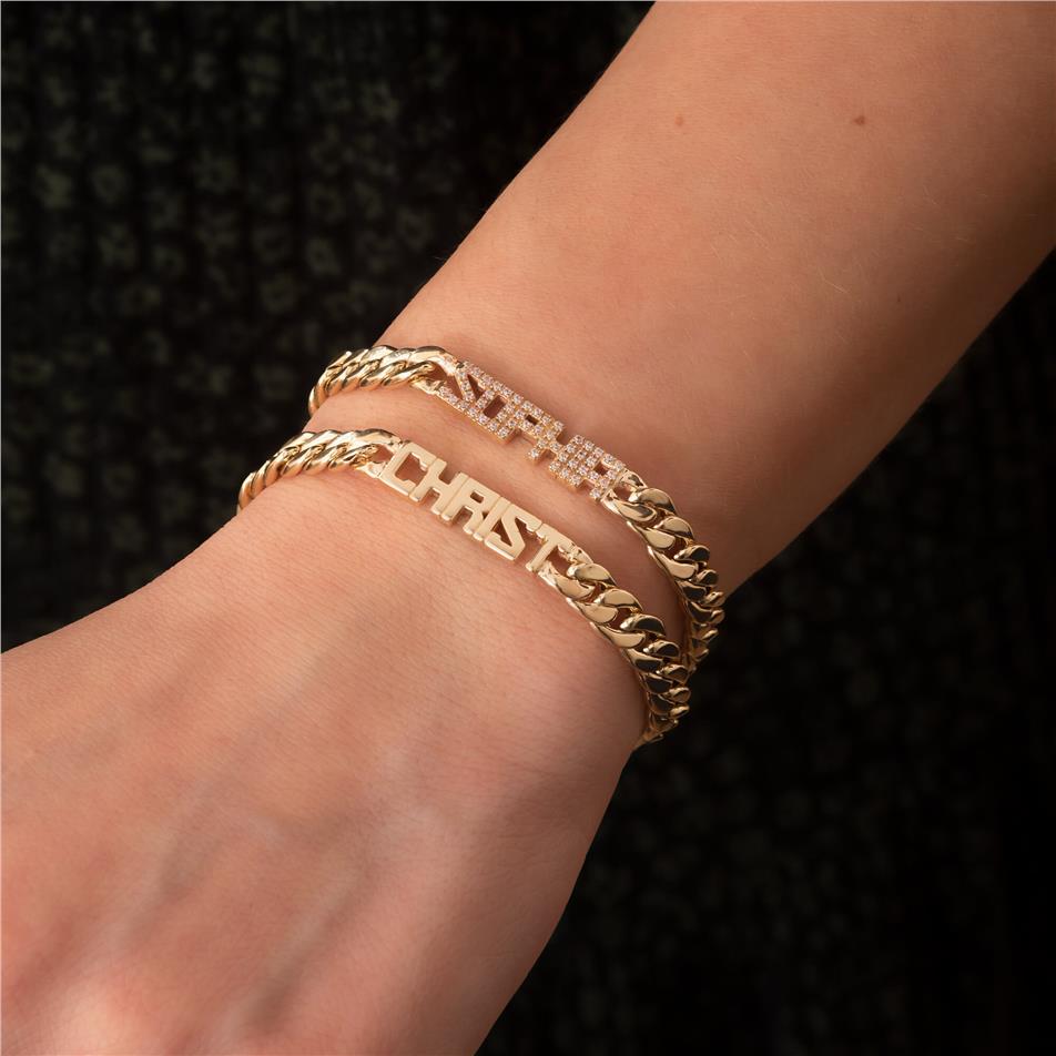 Solid Gold Cuban Link Name Bracelet