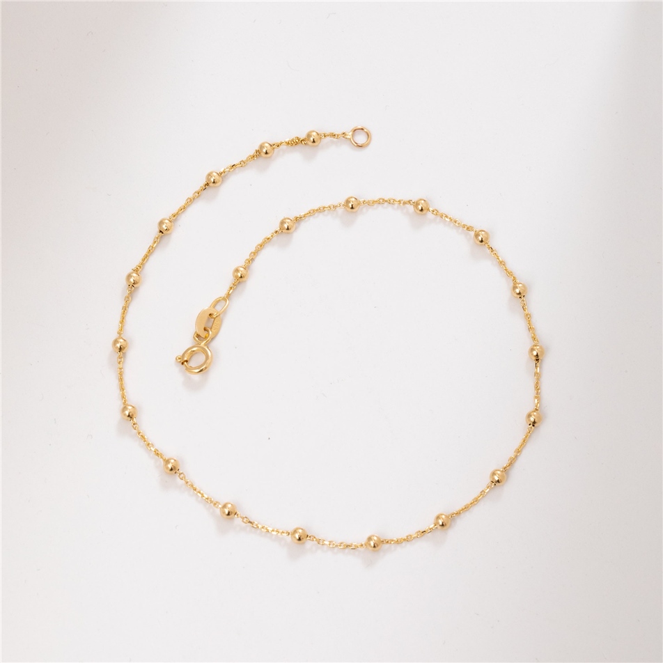 Solid Gold Satellite Chain Anklet