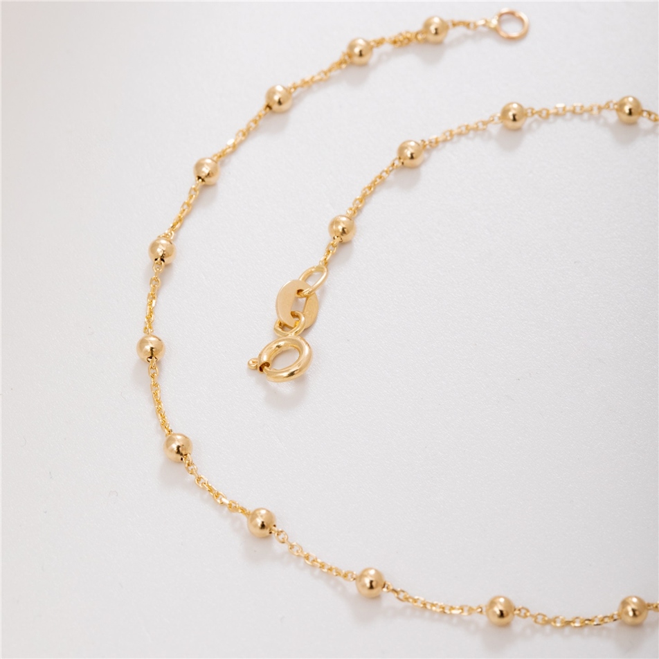 Solid Gold Satellite Chain Anklet