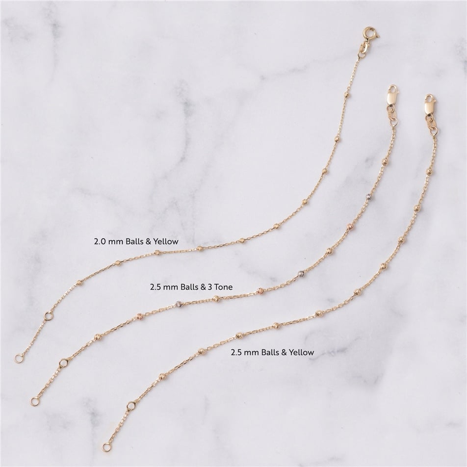 Solid Gold Beaded Satellite Bracelet