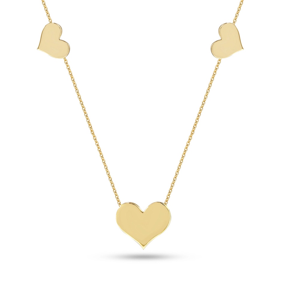 Solid Gold Triple Butterfly Necklace